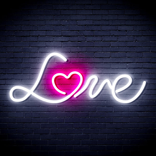 ADVPRO Love with Heart Ultra-Bright LED Neon Sign fnu0201 - White & Pink