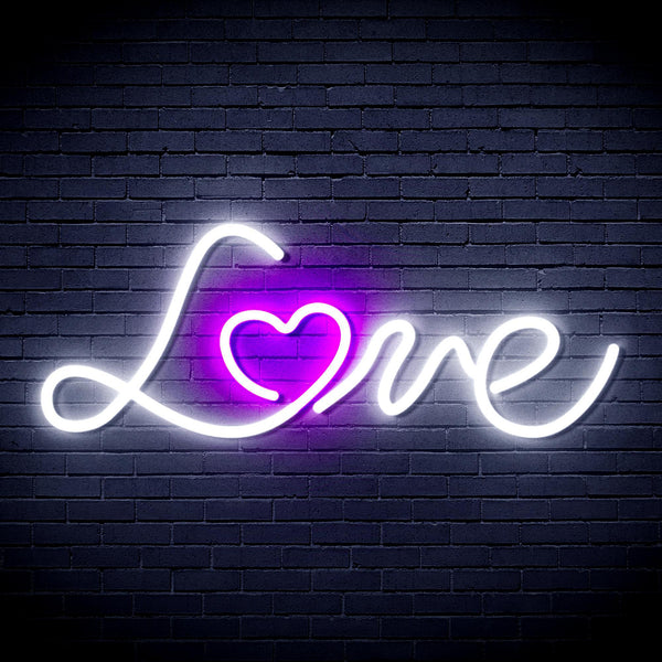 ADVPRO Love with Heart Ultra-Bright LED Neon Sign fnu0201 - White & Purple