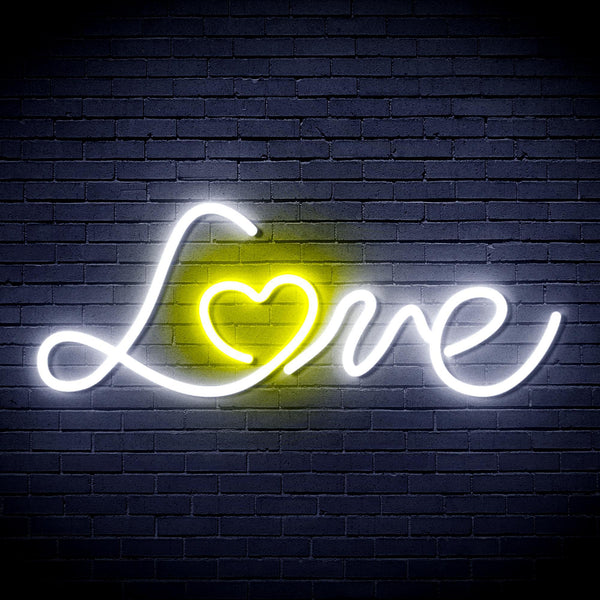 ADVPRO Love with Heart Ultra-Bright LED Neon Sign fnu0201 - White & Yellow