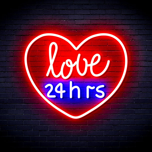 ADVPRO Love 24 Hours Ultra-Bright LED Neon Sign fnu0203 - Blue & Red