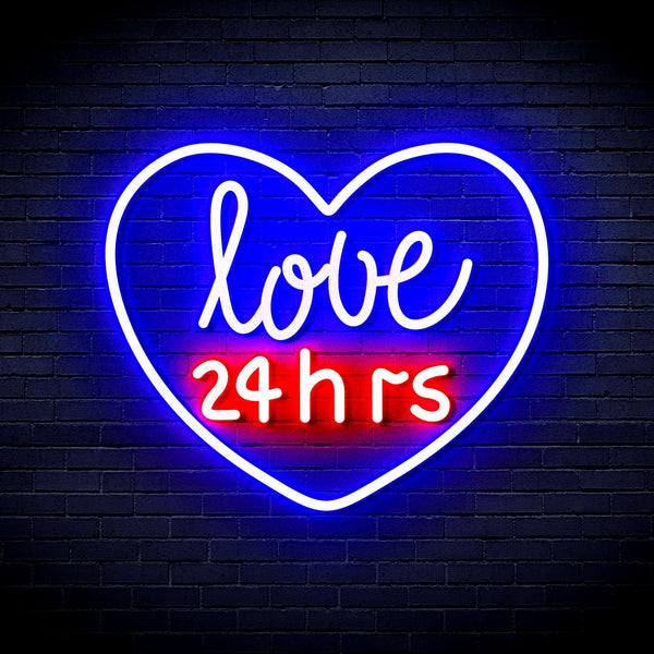 ADVPRO Love 24 Hours Ultra-Bright LED Neon Sign fnu0203 - Red & Blue
