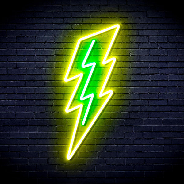 ADVPRO Lighting bolt Ultra-Bright LED Neon Sign fnu0206 - Green & Yellow
