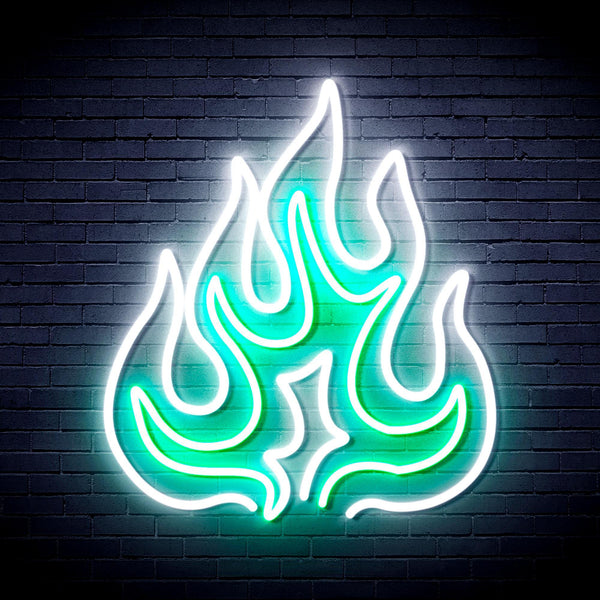 ADVPRO Flame Ultra-Bright LED Neon Sign fnu0208 - White & Green