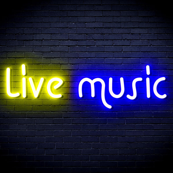 ADVPRO Live Music Ultra-Bright LED Neon Sign fnu0209 - Blue & Yellow