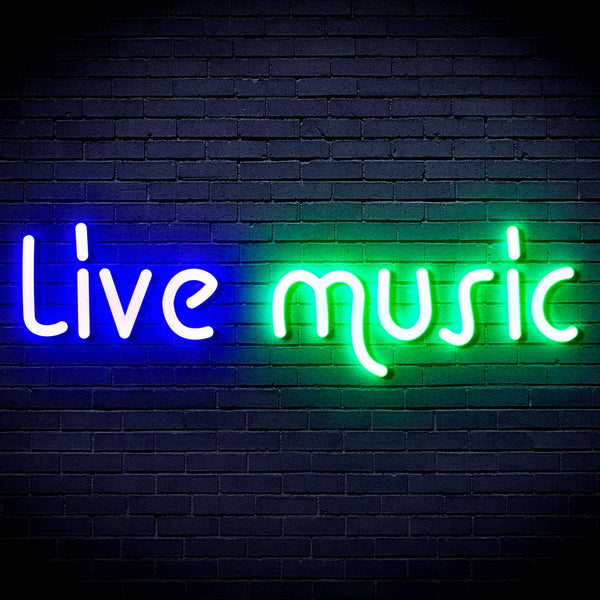 ADVPRO Live Music Ultra-Bright LED Neon Sign fnu0209 - Green & Blue