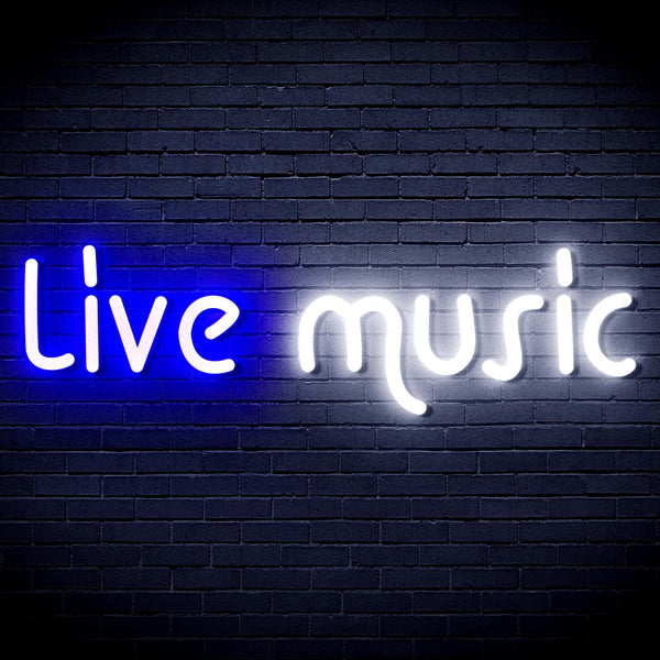 ADVPRO Live Music Ultra-Bright LED Neon Sign fnu0209 - White & Blue