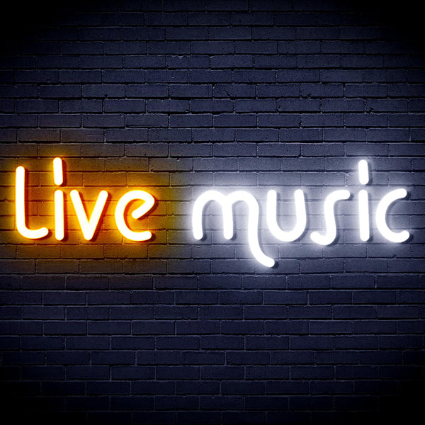 ADVPRO Live Music Ultra-Bright LED Neon Sign fnu0209 - White & Golden Yellow