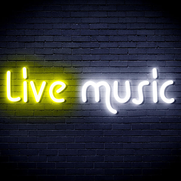 ADVPRO Live Music Ultra-Bright LED Neon Sign fnu0209 - White & Yellow