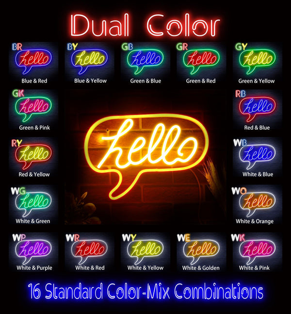 ADVPRO Hello Chat Box Ultra-Bright LED Neon Sign fnu0210 - Dual-Color
