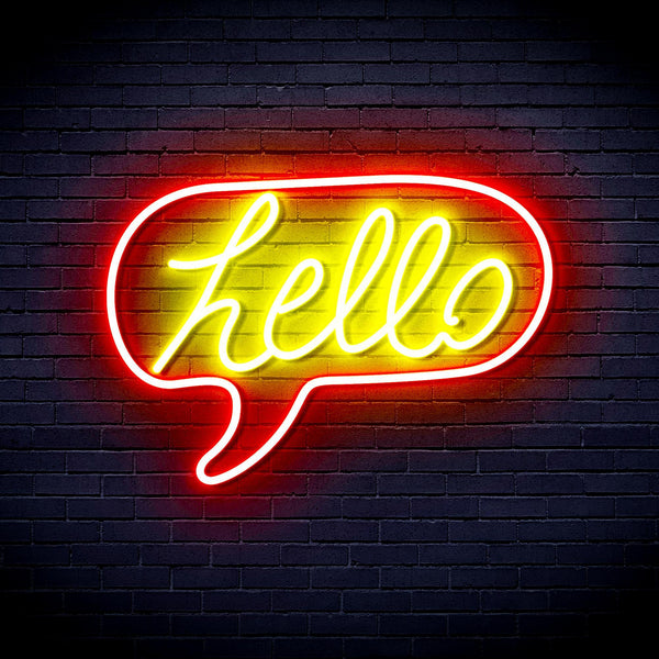 ADVPRO Hello Chat Box Ultra-Bright LED Neon Sign fnu0210 - Red & Yellow