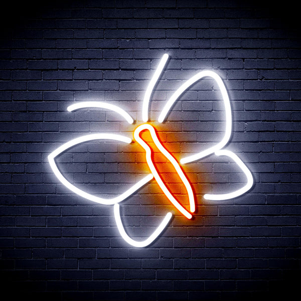ADVPRO Butterflies Ultra-Bright LED Neon Sign fnu0212 - White & Orange