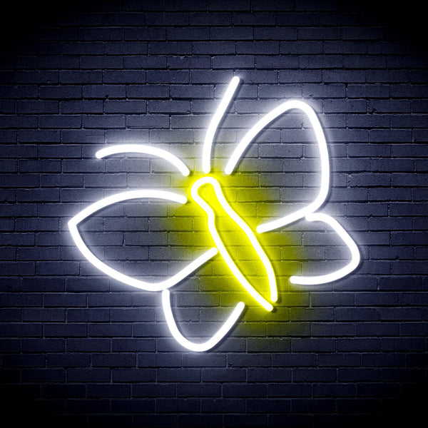ADVPRO Butterflies Ultra-Bright LED Neon Sign fnu0212 - White & Yellow