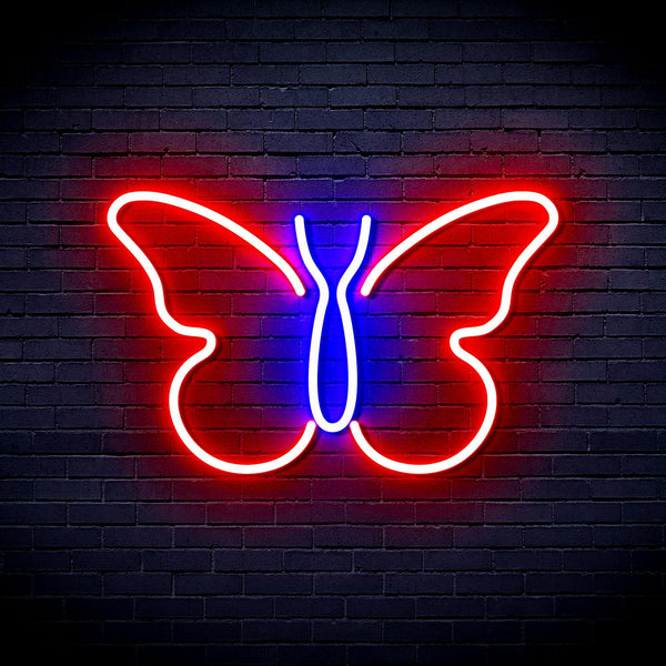 ADVPRO Butterfly Ultra-Bright LED Neon Sign fnu0216 - Blue & Red