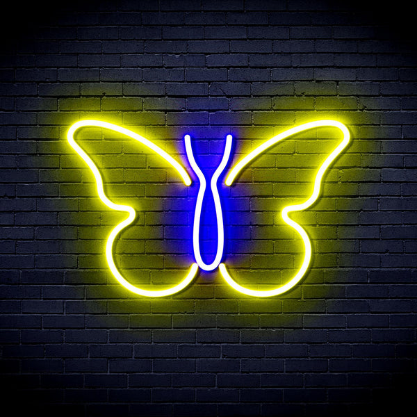 ADVPRO Butterfly Ultra-Bright LED Neon Sign fnu0216 - Blue & Yellow