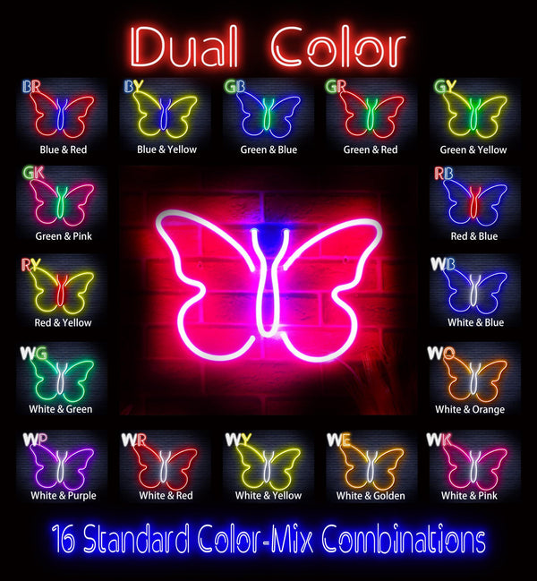 ADVPRO Butterfly Ultra-Bright LED Neon Sign fnu0216 - Dual-Color