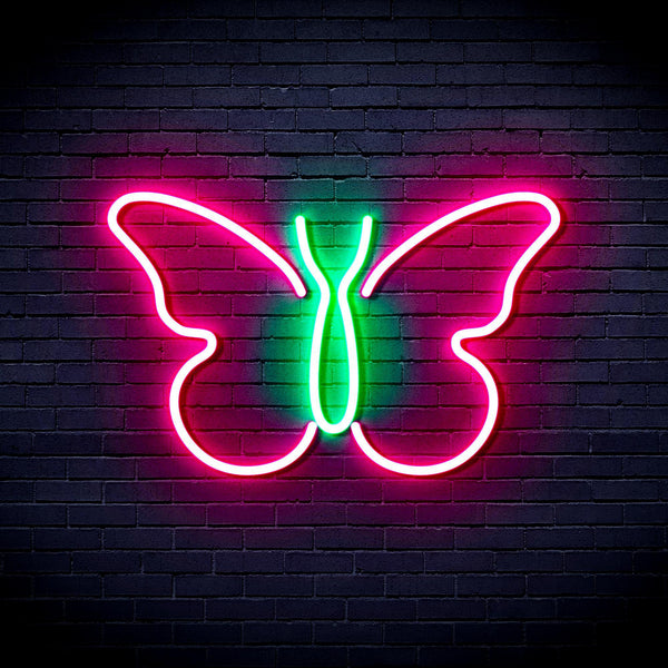 ADVPRO Butterfly Ultra-Bright LED Neon Sign fnu0216 - Green & Pink