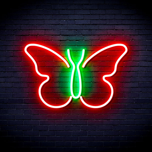 ADVPRO Butterfly Ultra-Bright LED Neon Sign fnu0216 - Green & Red