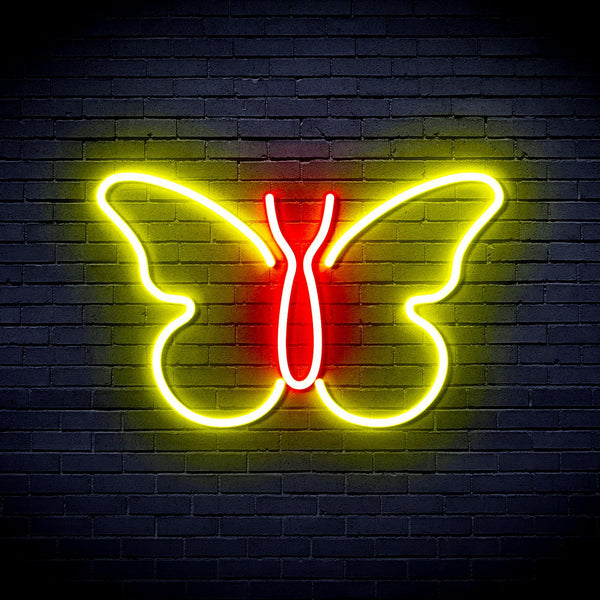 ADVPRO Butterfly Ultra-Bright LED Neon Sign fnu0216 - Red & Yellow
