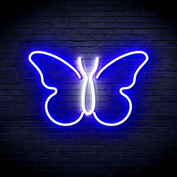 ADVPRO Butterfly Ultra-Bright LED Neon Sign fnu0216 - White & Blue