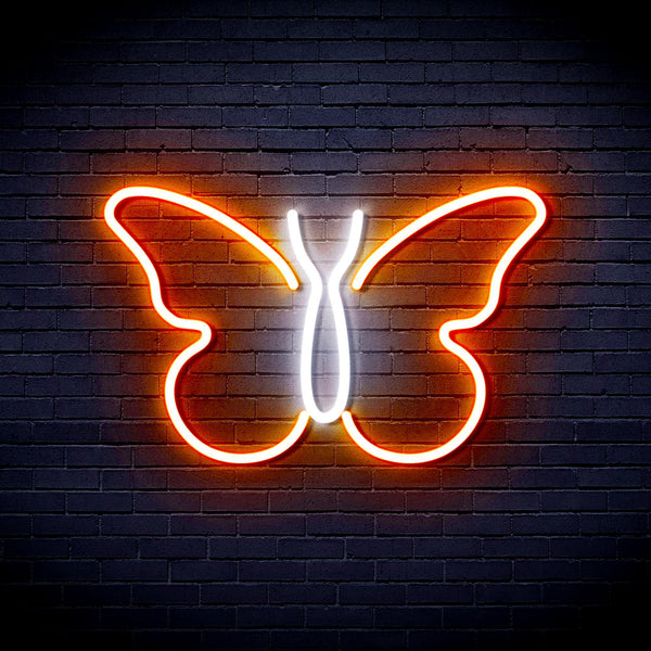 ADVPRO Butterfly Ultra-Bright LED Neon Sign fnu0216 - White & Orange