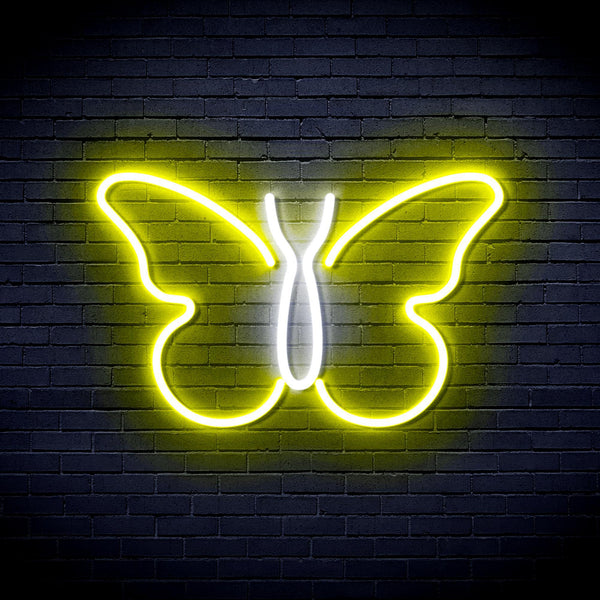ADVPRO Butterfly Ultra-Bright LED Neon Sign fnu0216 - White & Yellow