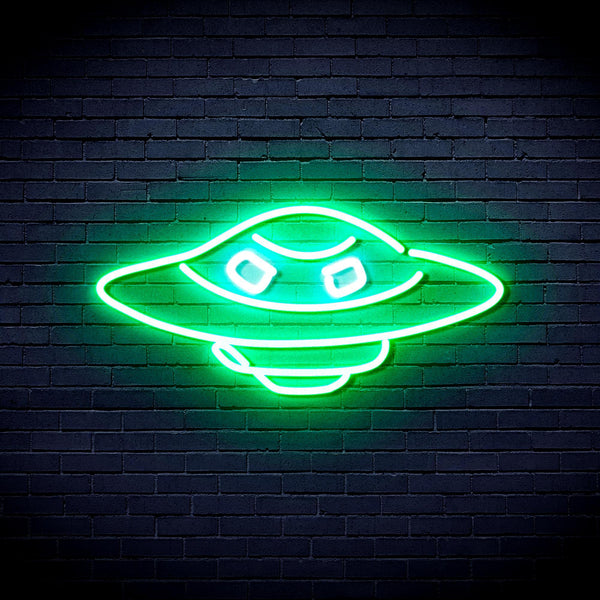 ADVPRO UFO Ultra-Bright LED Neon Sign fnu0217 - White & Green