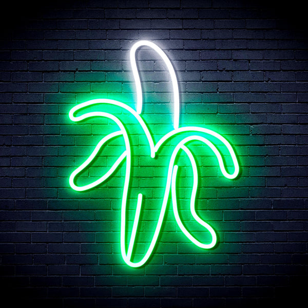 ADVPRO Banana Ultra-Bright LED Neon Sign fnu0218 - White & Green