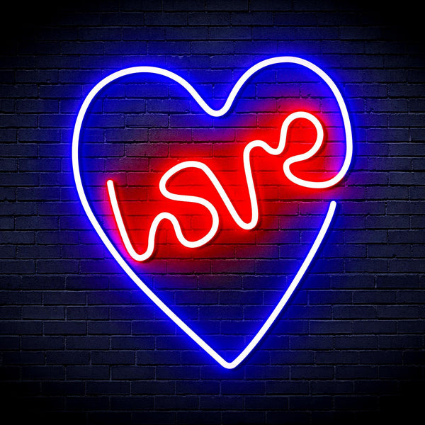 ADVPRO Heart with Love Ultra-Bright LED Neon Sign fnu0221 - Blue & Red