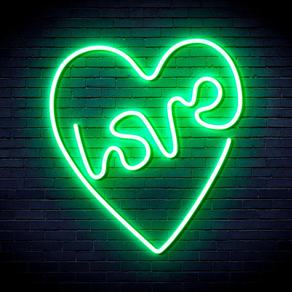 ADVPRO Heart with Love Ultra-Bright LED Neon Sign fnu0221 - Golden Yellow
