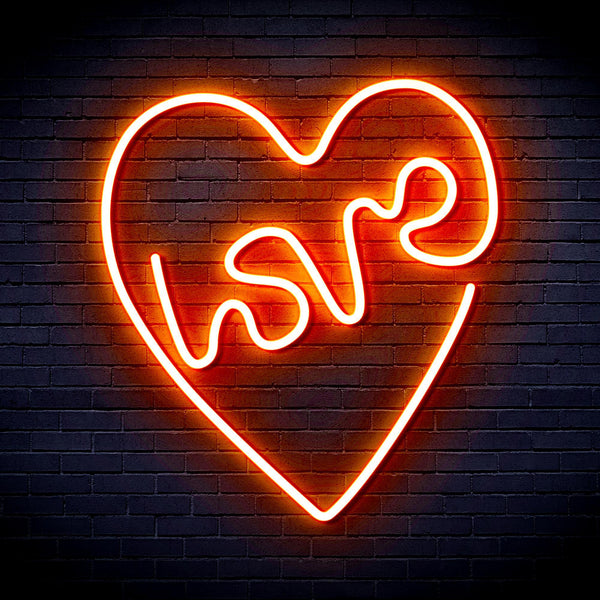 ADVPRO Heart with Love Ultra-Bright LED Neon Sign fnu0221 - Orange