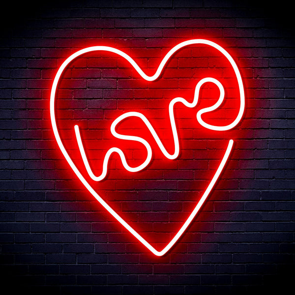 ADVPRO Heart with Love Ultra-Bright LED Neon Sign fnu0221 - Red
