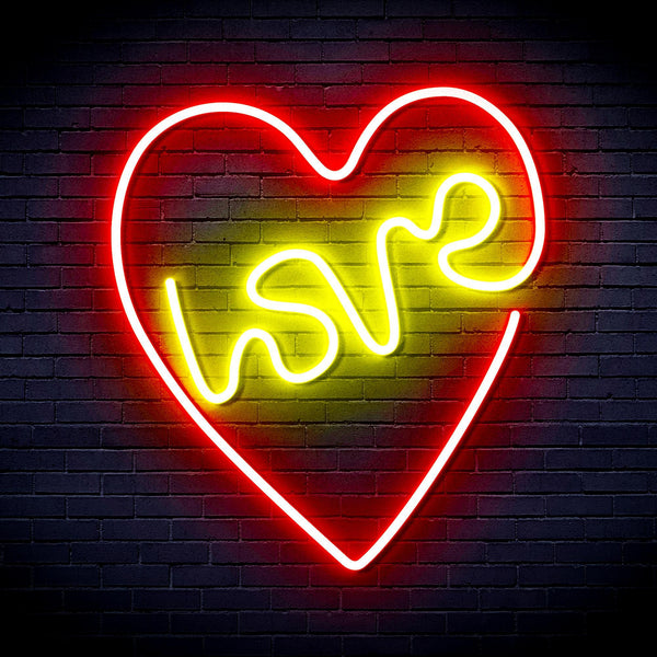 ADVPRO Heart with Love Ultra-Bright LED Neon Sign fnu0221 - Red & Yellow