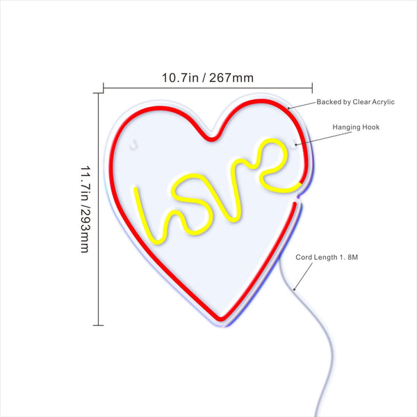 ADVPRO Heart with Love Ultra-Bright LED Neon Sign fnu0221 - Size