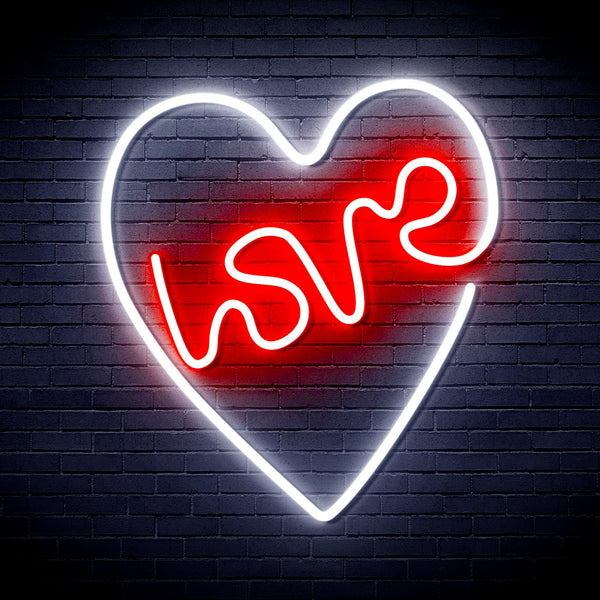 ADVPRO Heart with Love Ultra-Bright LED Neon Sign fnu0221 - White & Red