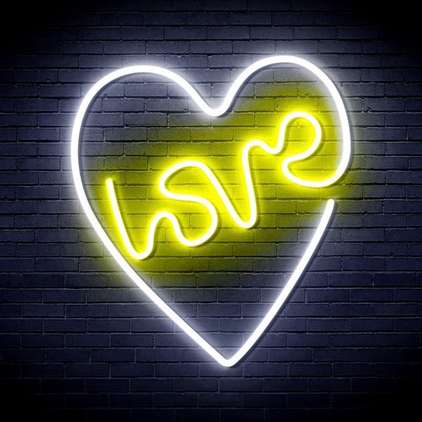 ADVPRO Heart with Love Ultra-Bright LED Neon Sign fnu0221 - White & Yellow