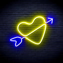 ADVPRO Heart with Arrow Ultra-Bright LED Neon Sign fnu0223 - Blue & Yellow