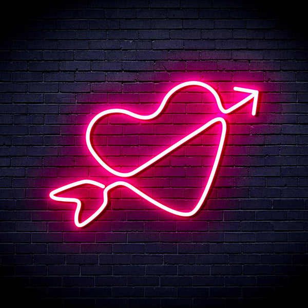ADVPRO Heart with Arrow Ultra-Bright LED Neon Sign fnu0223 - Pink