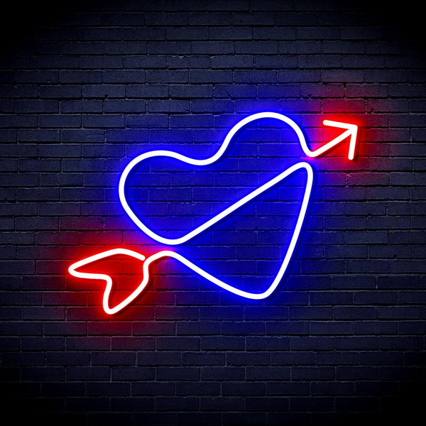 ADVPRO Heart with Arrow Ultra-Bright LED Neon Sign fnu0223 - Red & Blue