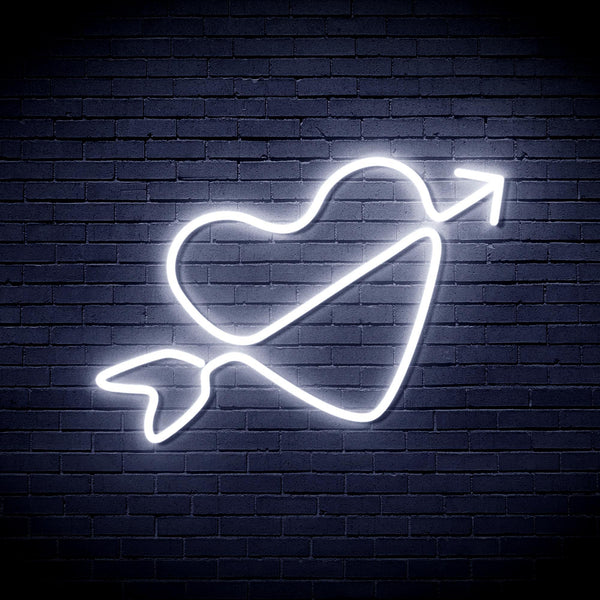 ADVPRO Heart with Arrow Ultra-Bright LED Neon Sign fnu0223 - White