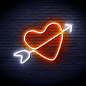 ADVPRO Heart with Arrow Ultra-Bright LED Neon Sign fnu0223 - White & Orange