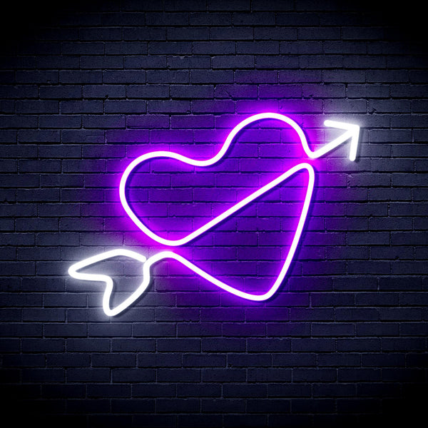 ADVPRO Heart with Arrow Ultra-Bright LED Neon Sign fnu0223 - White & Purple