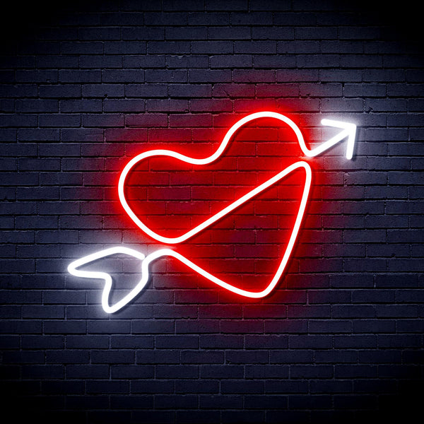 ADVPRO Heart with Arrow Ultra-Bright LED Neon Sign fnu0223 - White & Red