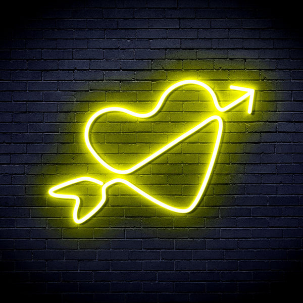 ADVPRO Heart with Arrow Ultra-Bright LED Neon Sign fnu0223 - Yellow