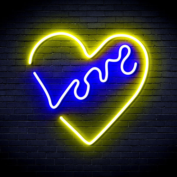 ADVPRO Heart with Love Ultra-Bright LED Neon Sign fnu0225 - Blue & Yellow