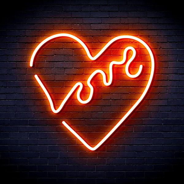 ADVPRO Heart with Love Ultra-Bright LED Neon Sign fnu0225 - Orange