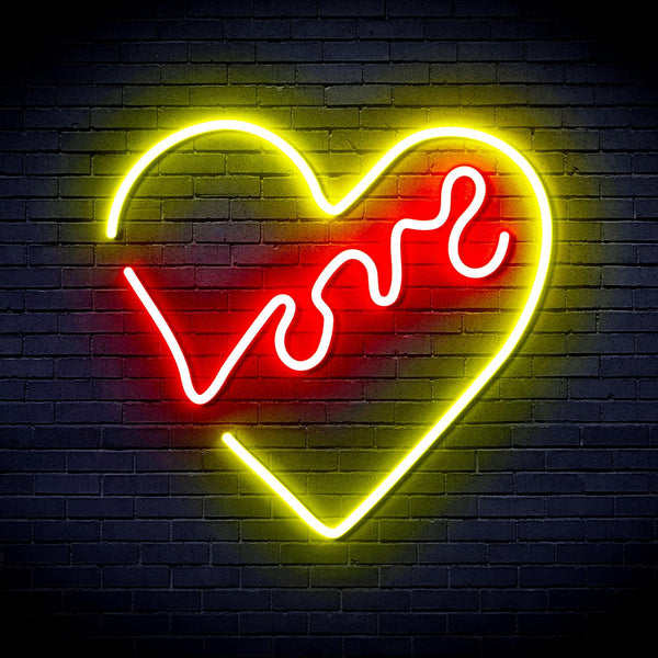 ADVPRO Heart with Love Ultra-Bright LED Neon Sign fnu0225 - Red & Yellow