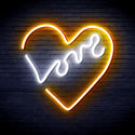 ADVPRO Heart with Love Ultra-Bright LED Neon Sign fnu0225 - White & Golden Yellow