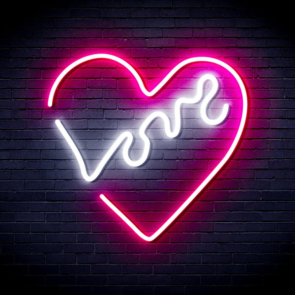 ADVPRO Heart with Love Ultra-Bright LED Neon Sign fnu0225 - White & Pink