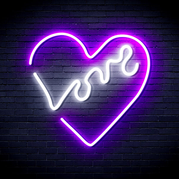 ADVPRO Heart with Love Ultra-Bright LED Neon Sign fnu0225 - White & Purple