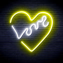ADVPRO Heart with Love Ultra-Bright LED Neon Sign fnu0225 - White & Yellow